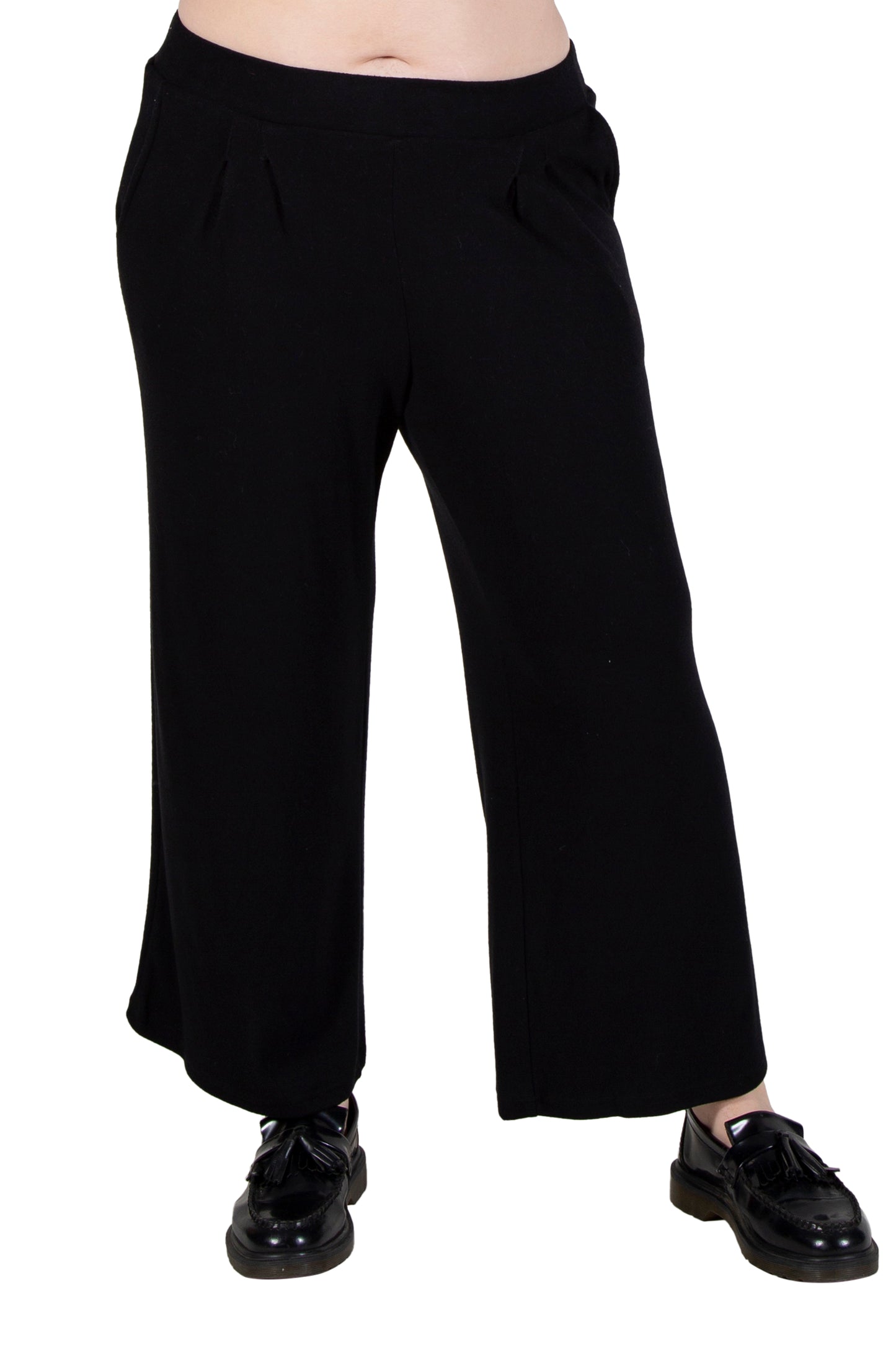 Plus Size Comfort Luxe Collection Cozy Knit Palazzo Pants - La Cera