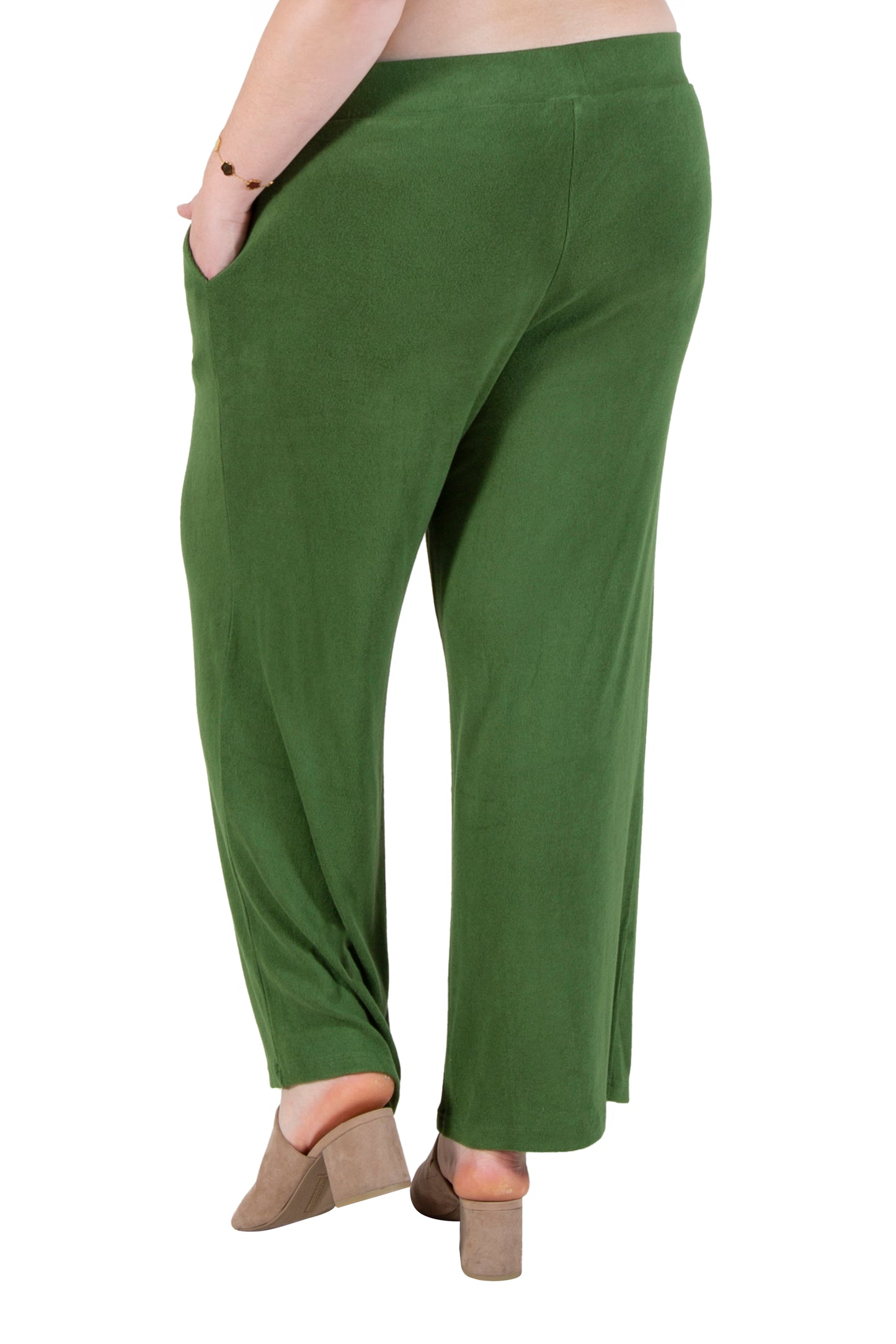 Plus Size Comfort Luxe Collection Cozy Knit Palazzo Pants - La Cera