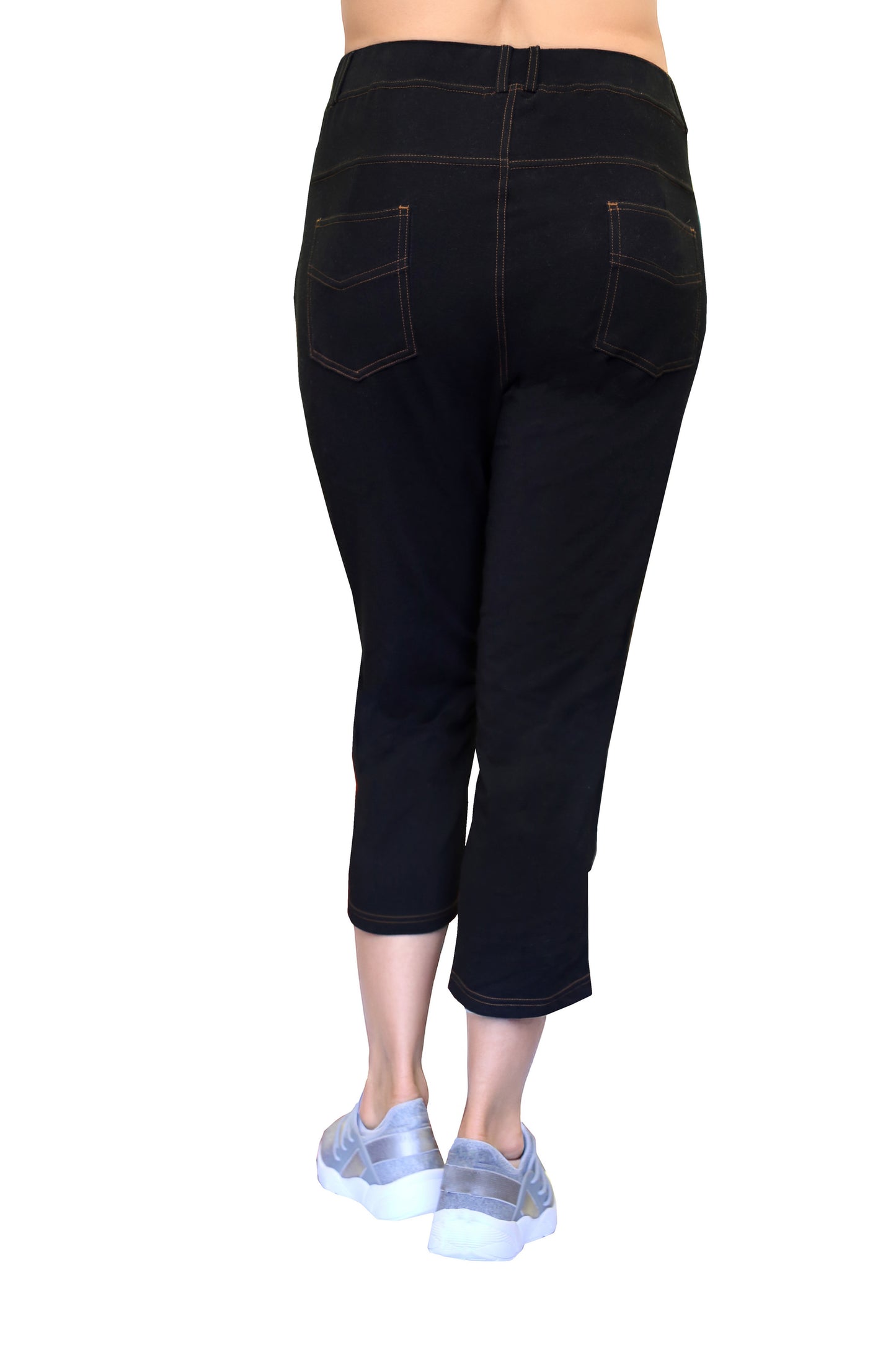 La Cera Plus Size Stretch Knit Cropped Pant
