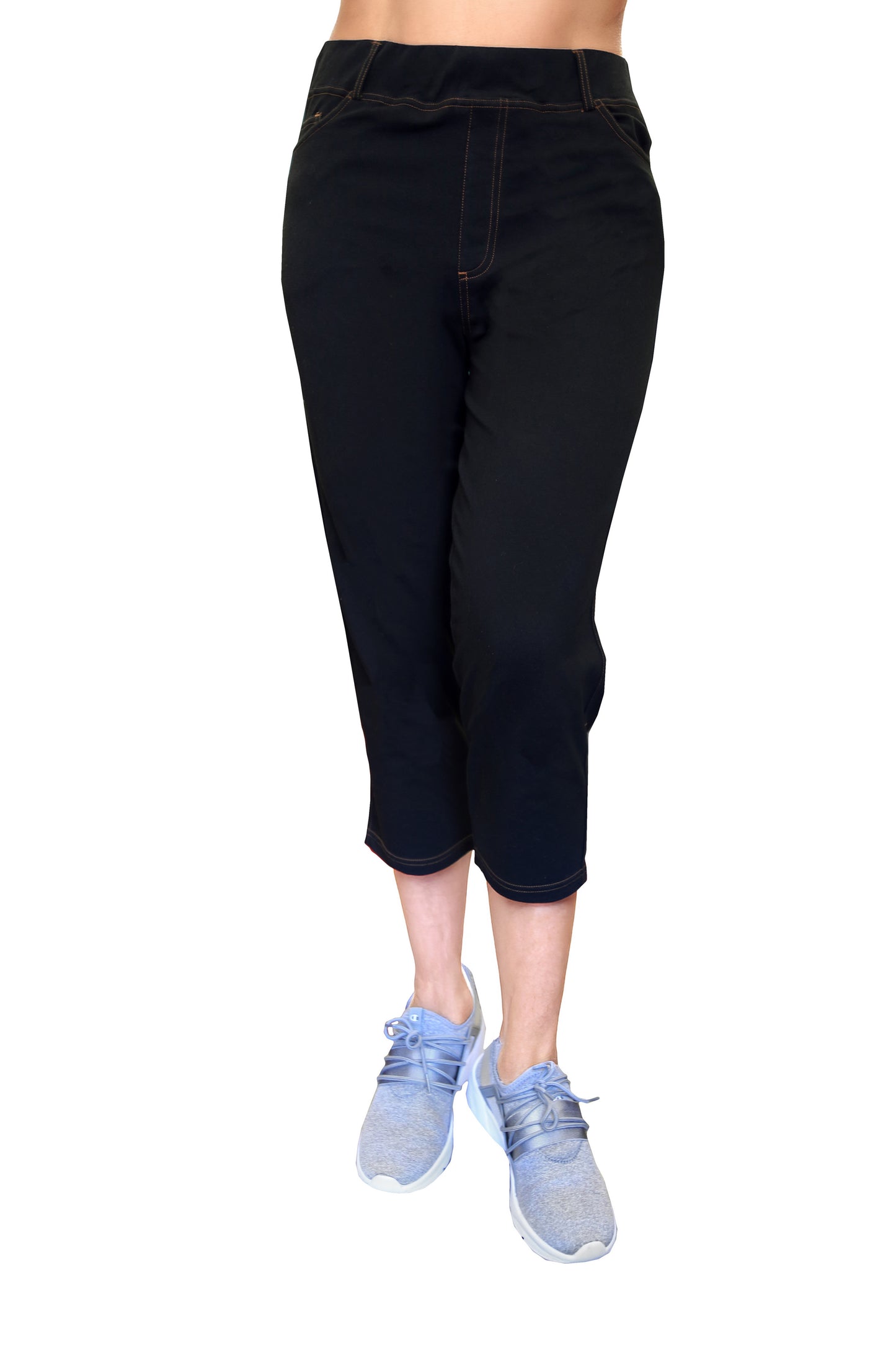 La Cera Plus Size Stretch Knit Cropped Pant