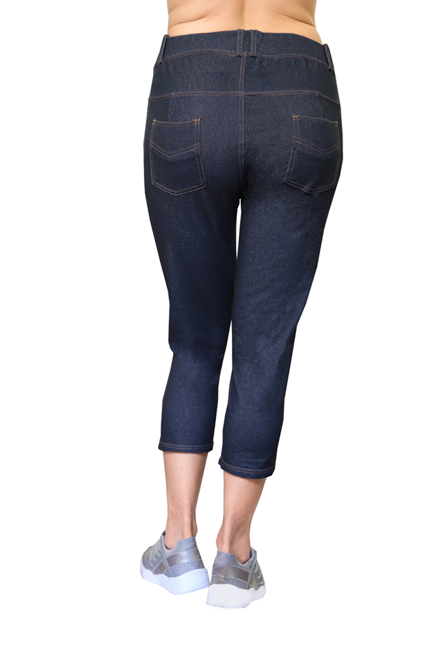 La Cera Plus Size Stretch Knit Cropped Pant