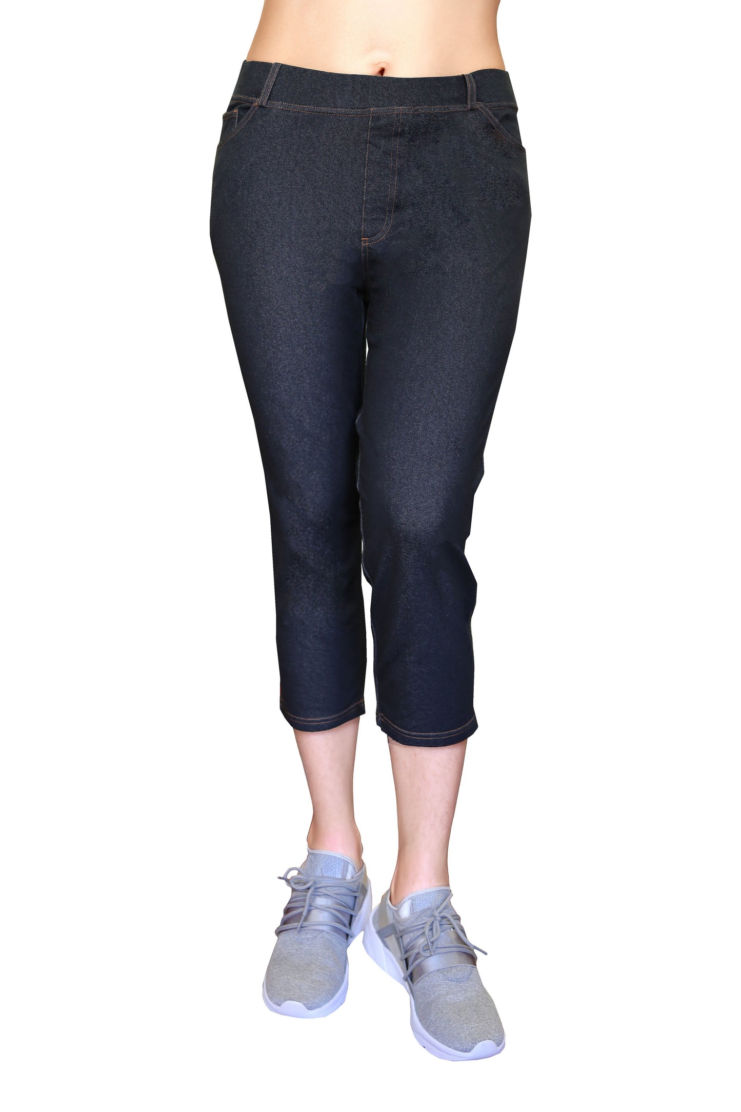 La Cera Plus Size Stretch Knit Cropped Pant