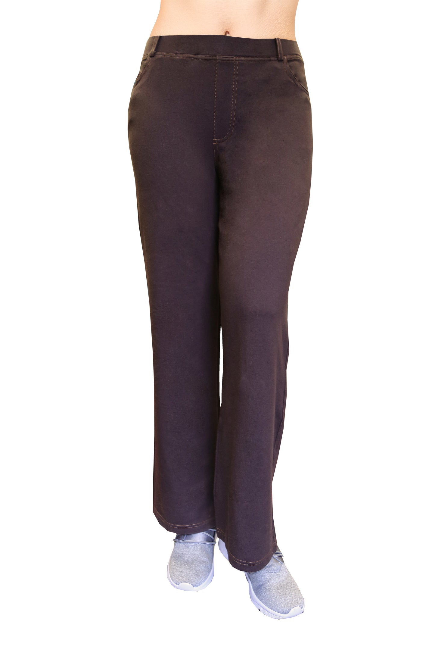 La Cera Plus Size Stretch Knit Wide Leg Pant - La Cera