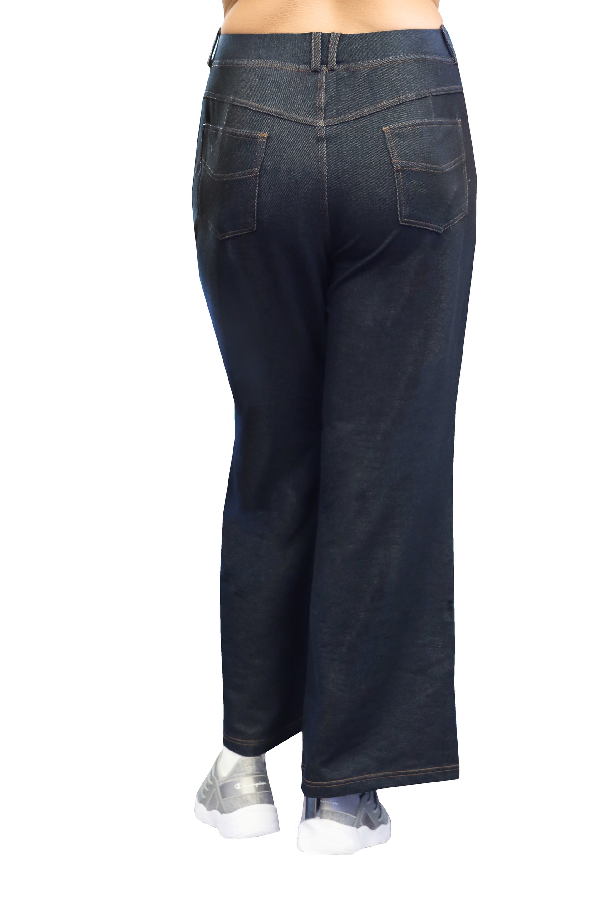 La Cera Plus Size Stretch Knit Wide Leg Pant - La Cera