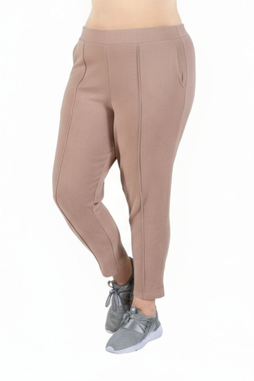Plus Size Comfort Luxe Collection Cozy Knit Pleated Pants - La Cera