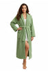 La Cera Honeycomb Textured Fleece Wrap Robe - La Cera