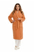 La Cera Plus Size Honeycomb Textured Fleece Wrap Robe - La Cera