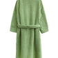 La Cera Honeycomb Textured Fleece Wrap Robe - La Cera