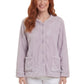 LA CERA Women's Fleece Rose Sculptured Bed Jacket - La Cera