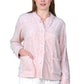 LA CERA Women's Fleece Rose Sculptured Bed Jacket - La Cera