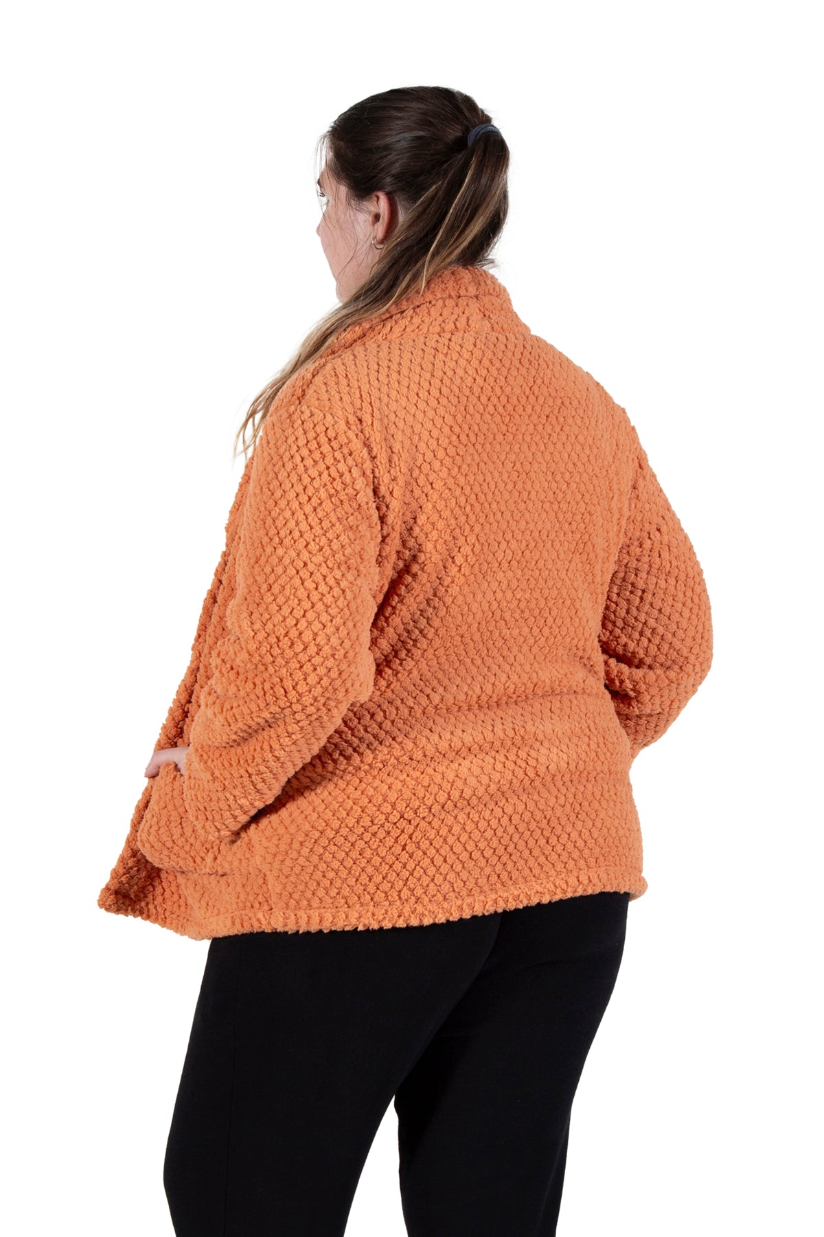 La Cera Plus Size Honeycomb Fleece Bed Jacket