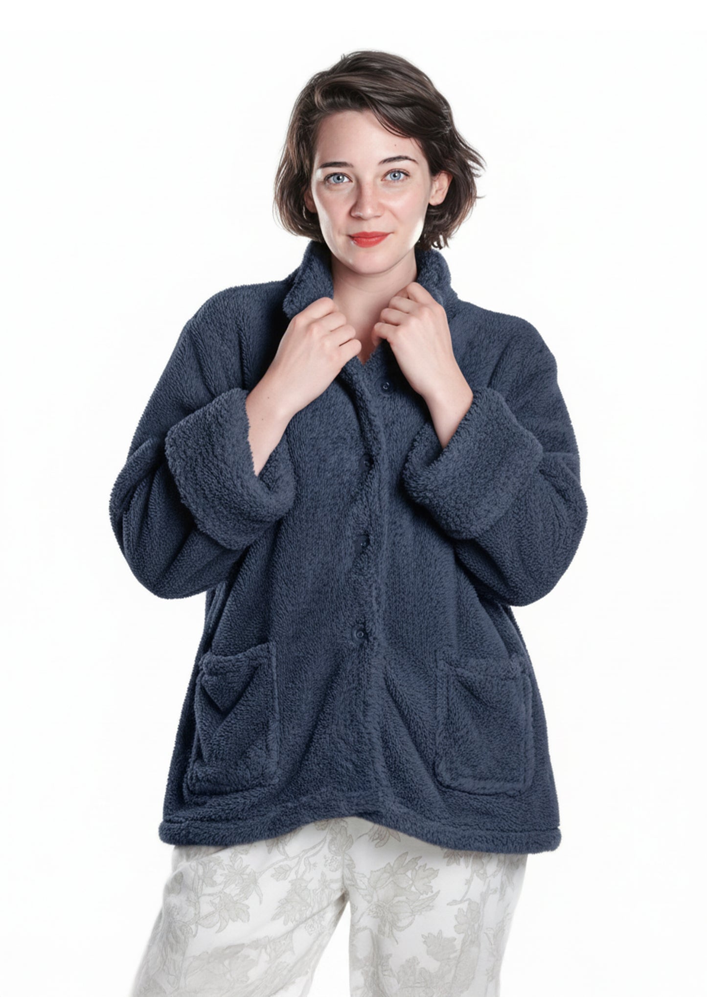LA CERA Women's Fleece Bed Jacket