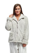 Taupe Fleece Bed Jacket - La Cera
