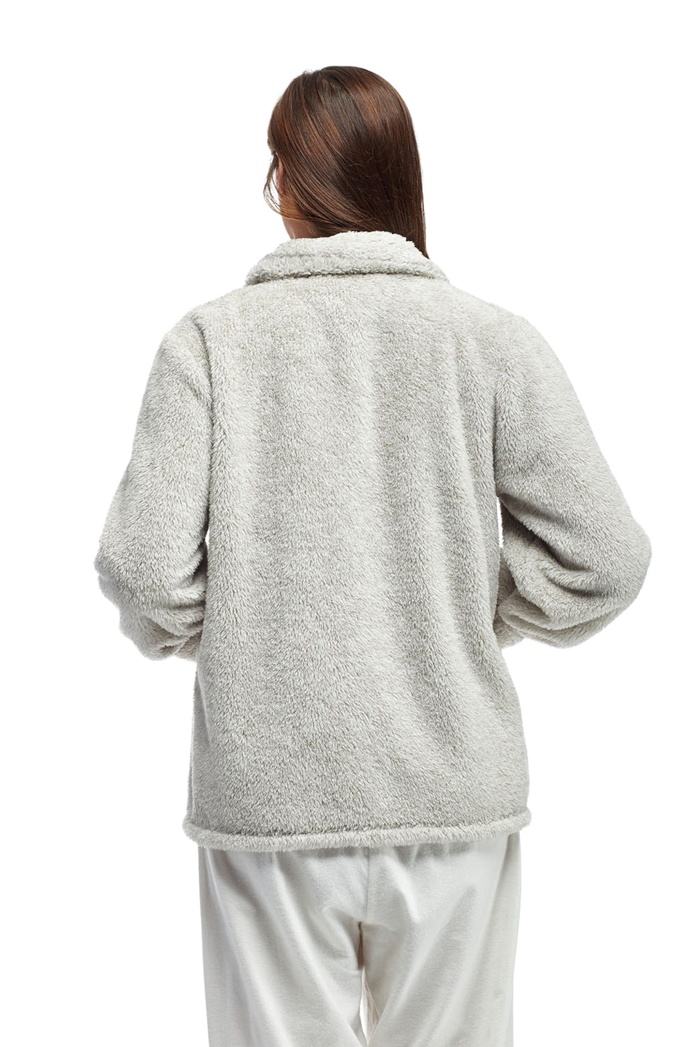 Taupe Fleece Bed Jacket - La Cera