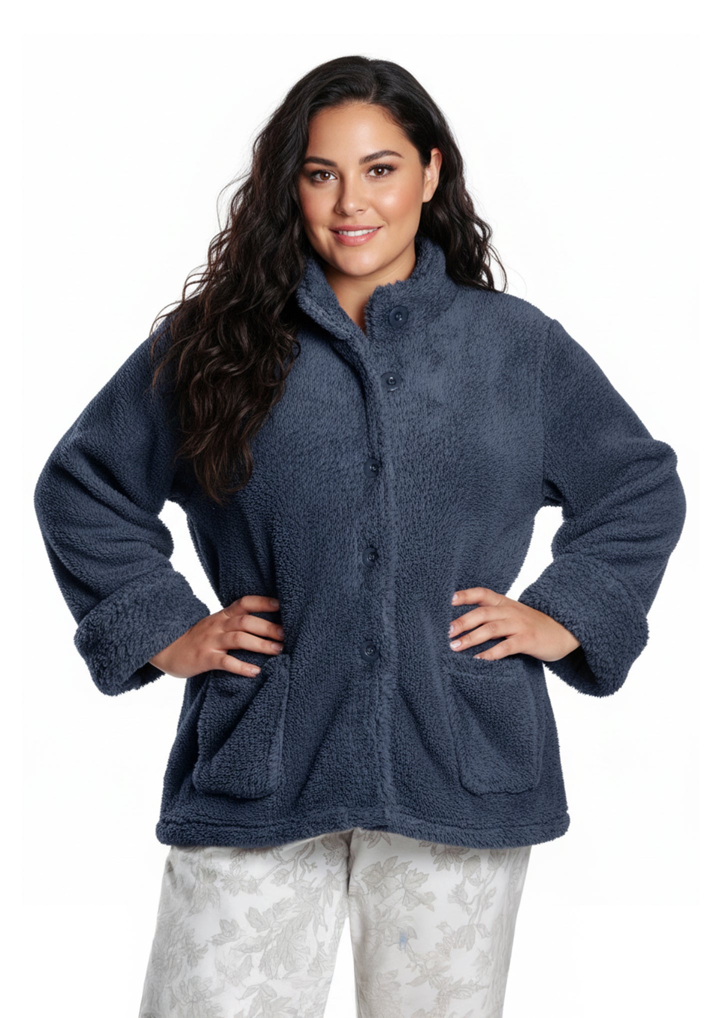 Plus Size LA CERA Women's Fleece Bed Jacket