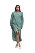La Cera Snap Front Fleece Robe - La Cera