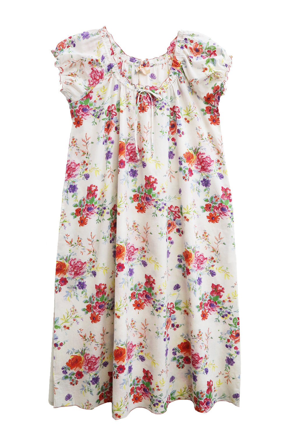 La Cera Plus Size 100% Cotton Floral Bouquet Gown - La Cera