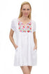Short Sleeve Embroidered Peasant Chemise - La Cera
