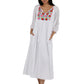 100% Cotton Embroidered Gown With Lining