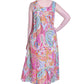 Vibrant Print Sweetheart Neck Gown with Pockets