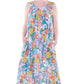 Vibrant Print Sweetheart Neck Gown with Pockets