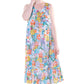 Vibrant Print Sweetheart Neck Gown with Pockets