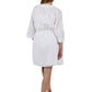 La Cera Embroidered Short Robe - La Cera
