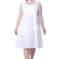 La Cera Plus Size Sleeveless Tiered Chemise - La Cera
