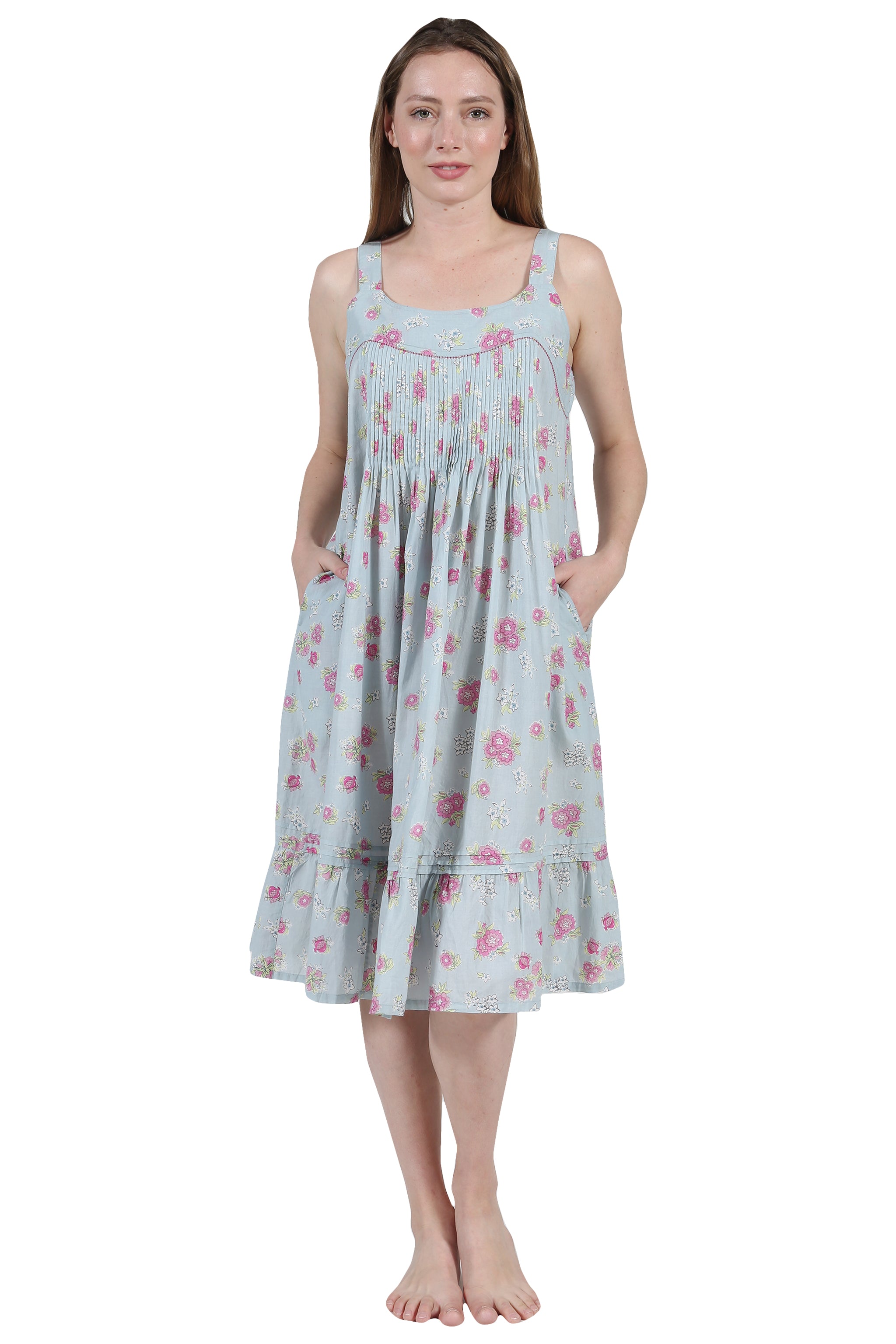 La Cera Vintage Print Pleat Front Gown - La Cera