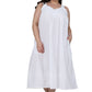 La Cera Plus Size Embroidered Sleeveless Pinafore Gown - La Cera