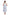 100% Cotton Lace Trim Flounce Gown- Blue and White Floral Print - La Cera