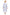 100% Cotton Lace Trim Flounce Robe Gown- Blue and White Floral Print - La Cera