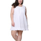 La Cera Plus Size Cotton Lace and Pin Tucked Sleeveless Chemise
