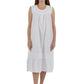 100% Cotton Embroidered Scoop Neck Gown - La Cera