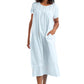 100% Cotton Cap Sleeve Embroidered Gown - La Cera