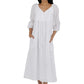 100% Cotton 3/4 Sleeve Embroidered Gown - La Cera