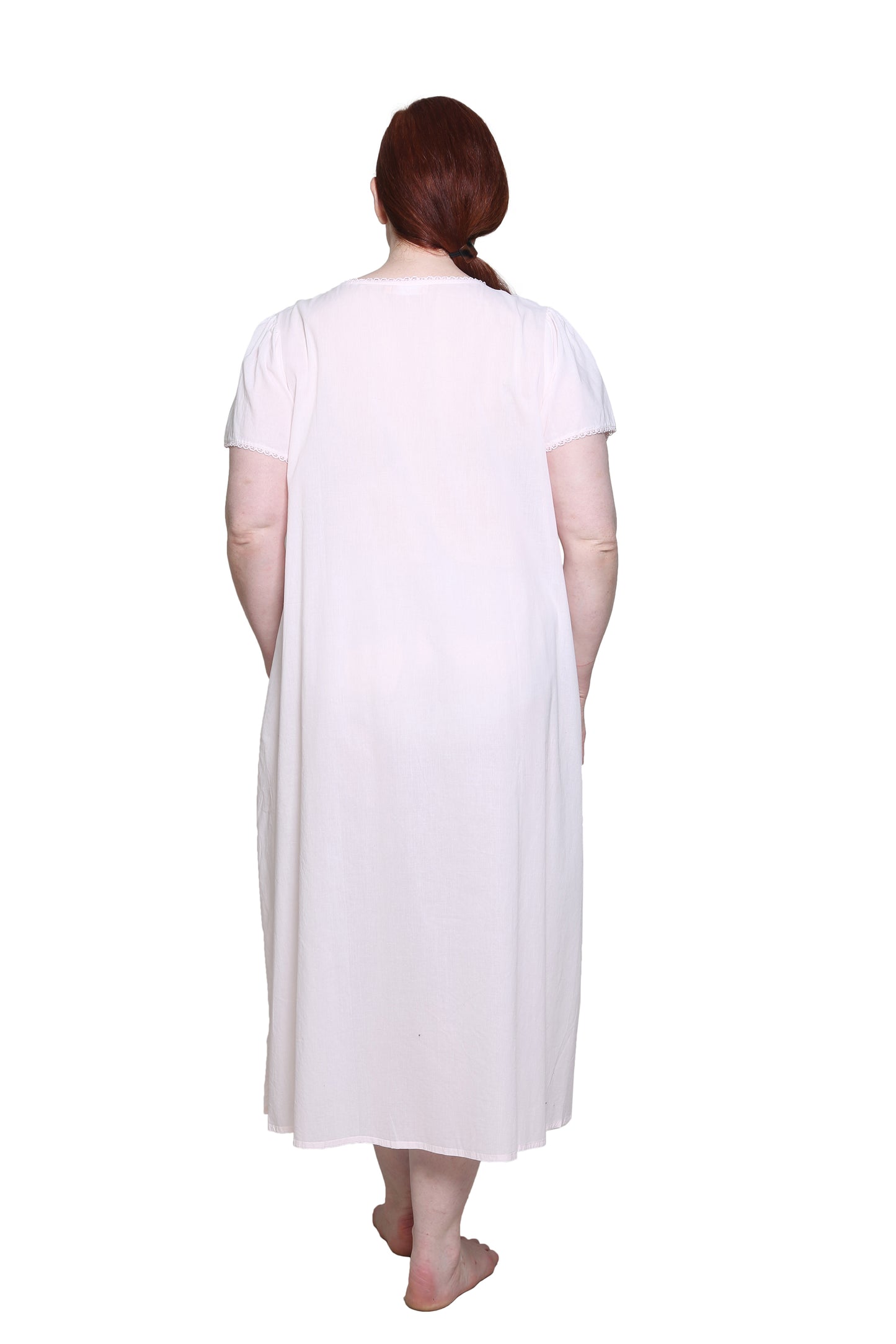 La Cera Plus Size 100% Cotton Lace Applique Gown - La Cera