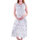 La Cera Sleeveless Rose Vine 100% Cotton Gown - La Cera