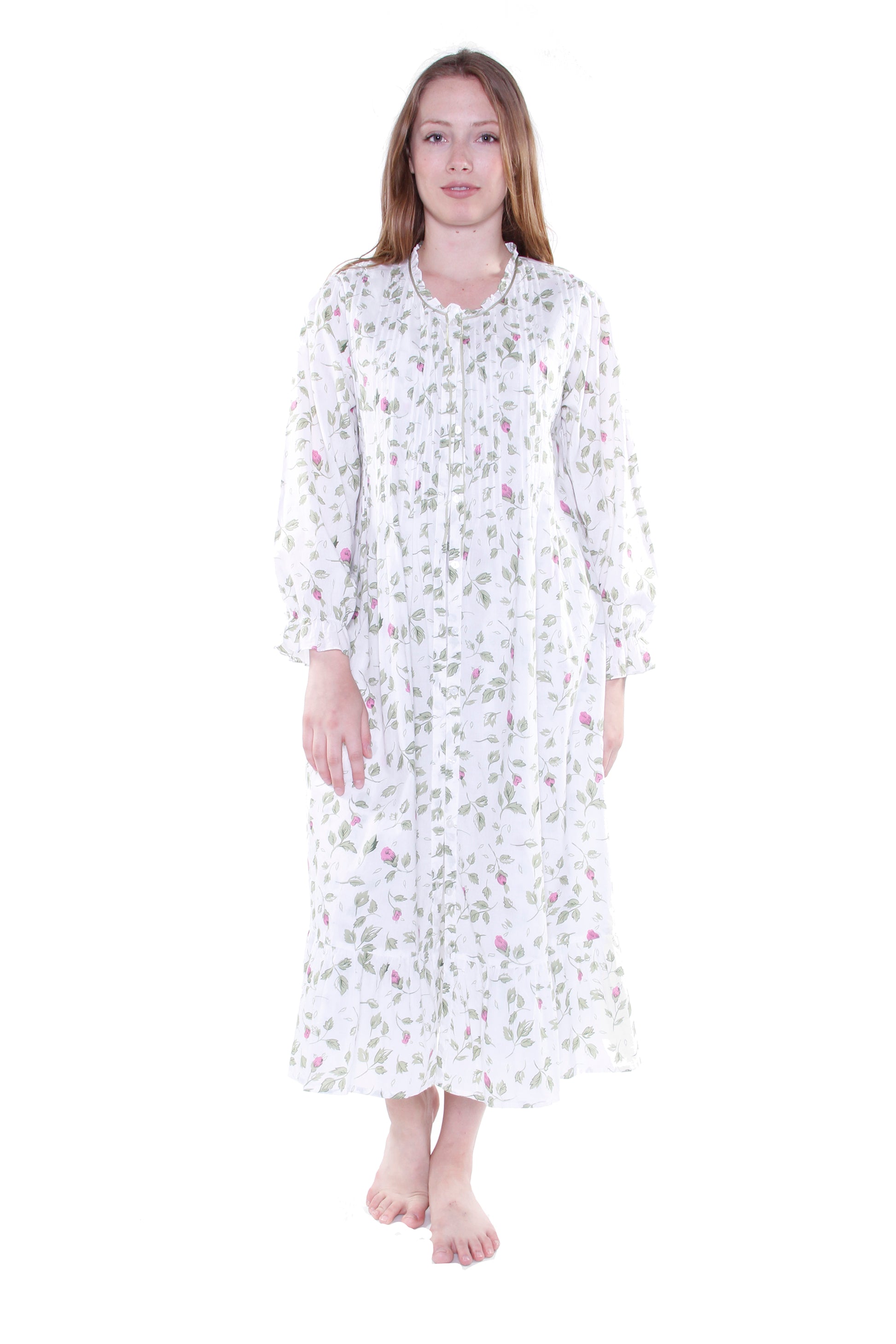 La Cera Rose Vine 100% Cotton Robe - La Cera