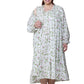La Cera Rose Vine 100% Cotton Robe - Plus Size - La Cera