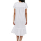 100% Cotton Short Sleeve Embroidered Gown - La Cera