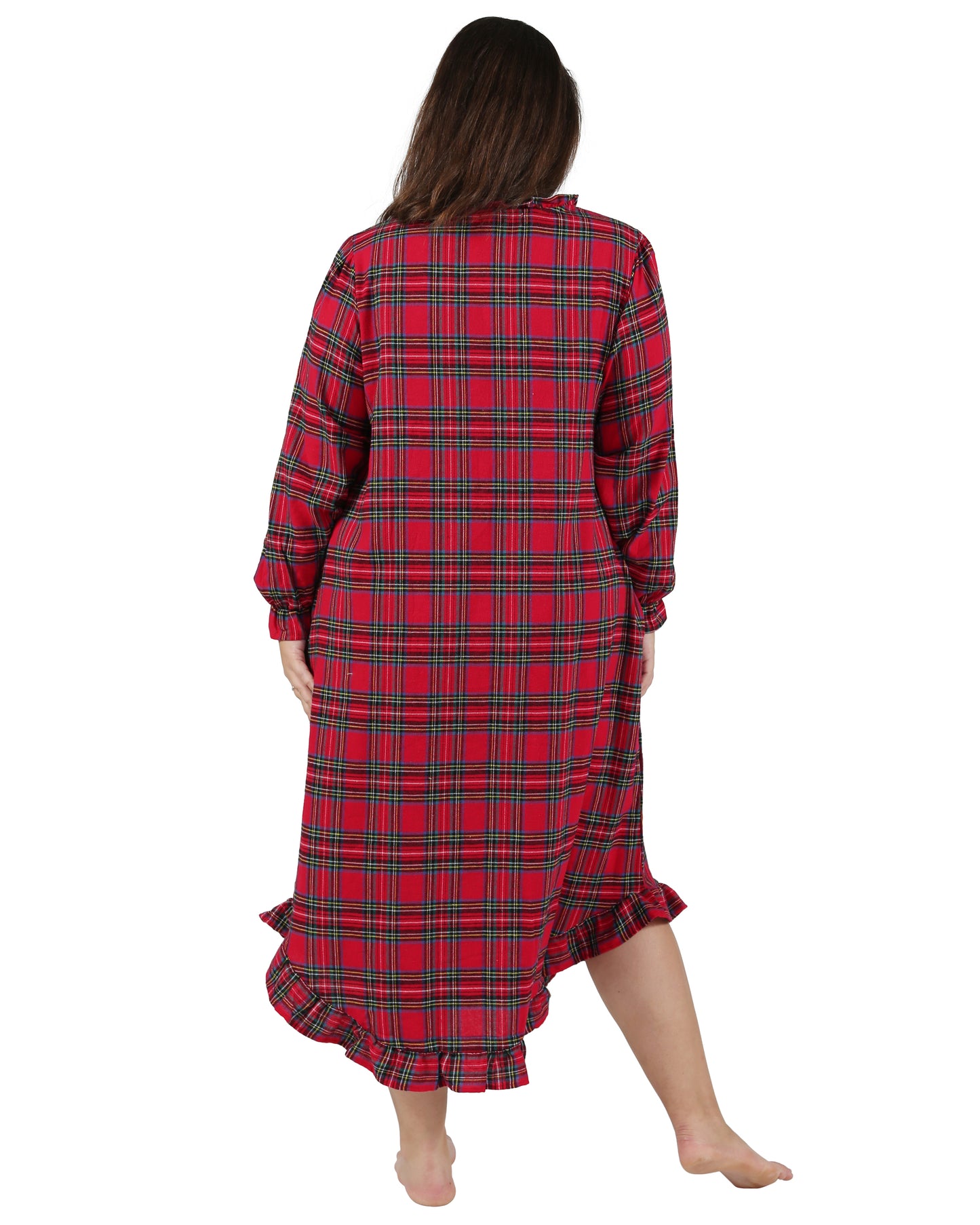 Flannel Plaid Night Gown - Plus Size