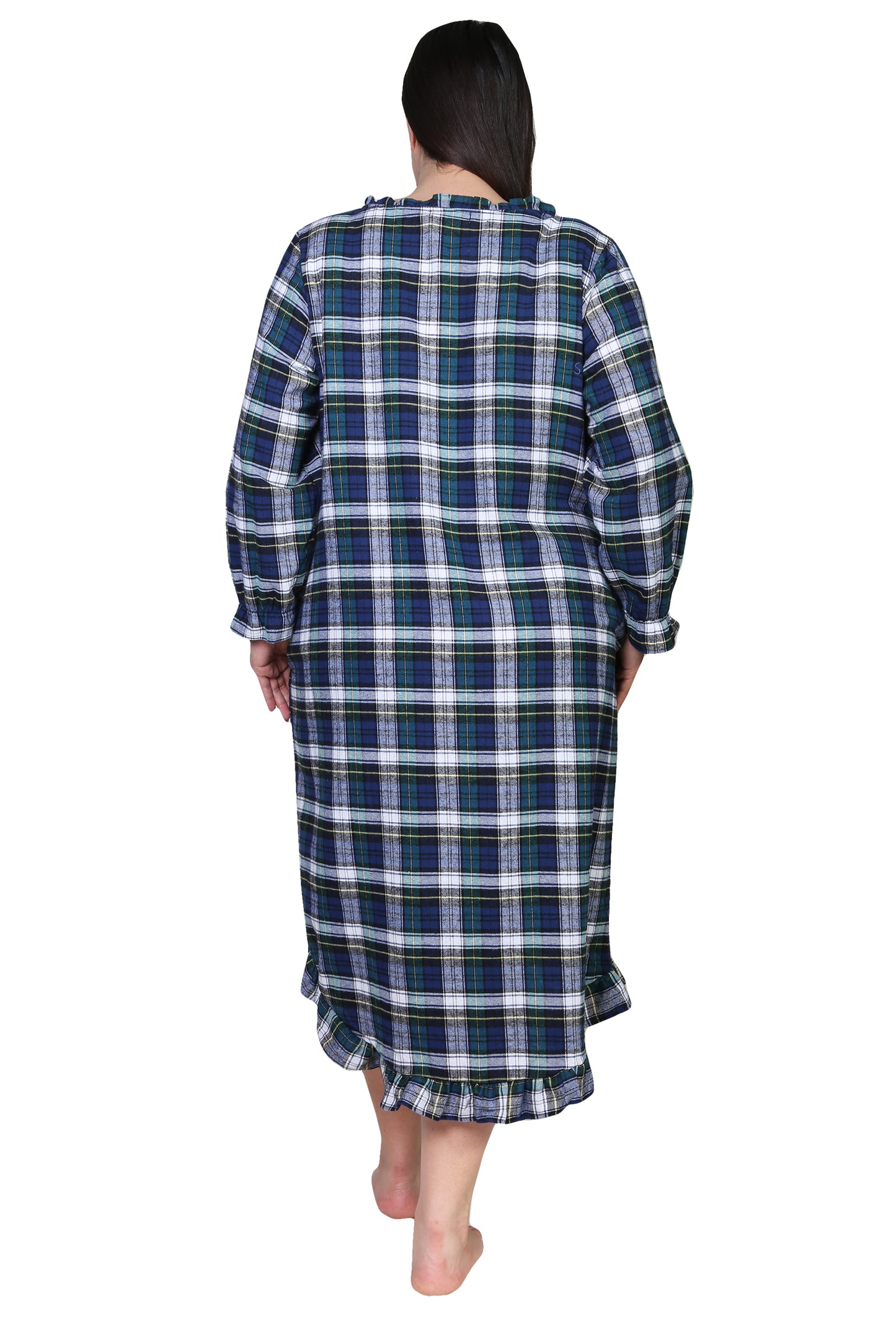 Flannel Plaid Night Gown - Plus Size