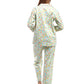 La Cera Long Sleeve Floral Flannel Pajama Set - La Cera