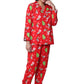 Flannel Red Reindeer Print Pajama Set - La Cera