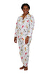 Flannel Cat Print Plus Size Pajama Set - La Cera