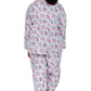 Flannel Long Sleeve Plus Size Pajama Set