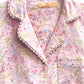 Plus Size Wispy Floral Long Flannel Pajama Set - La Cera