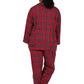 Plus Size 100% Cotton Yarn Dyed Plaid Flannel Pajama Set