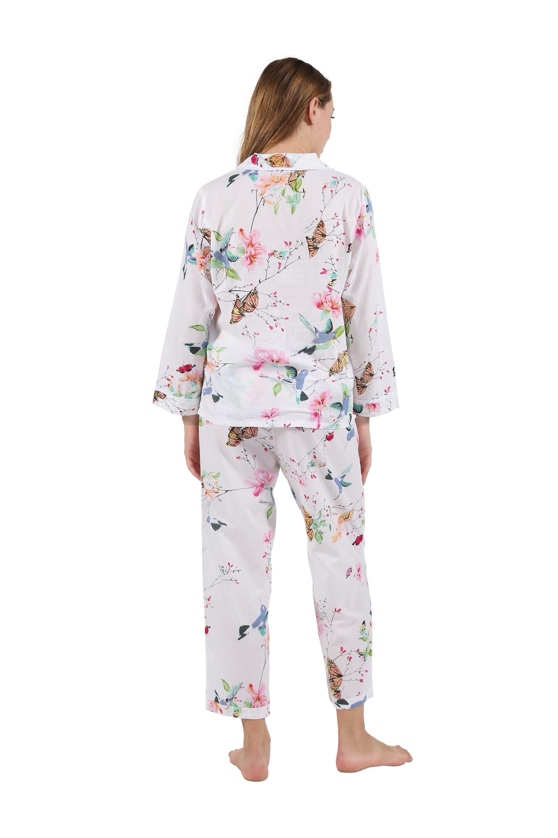 La Cera Long Sleeve Floral Pajama Set - La Cera
